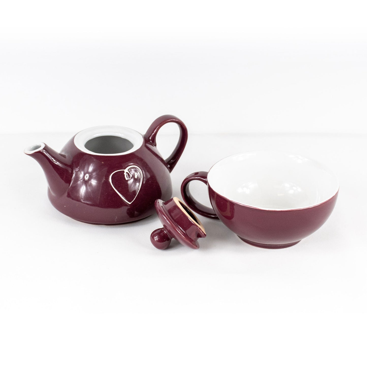 Ceramic Tea for One with Heart